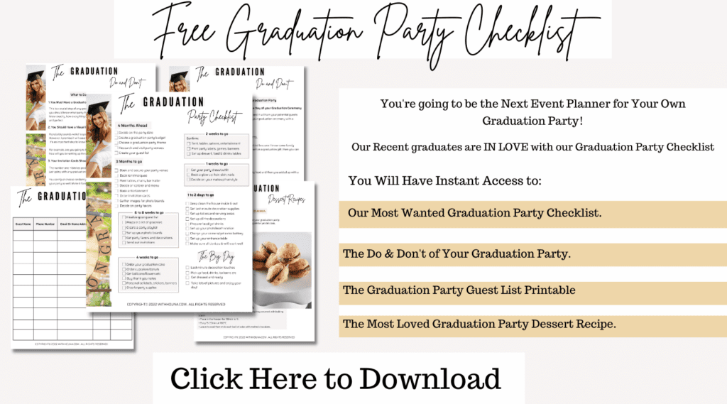 Graduation party checklist signup form