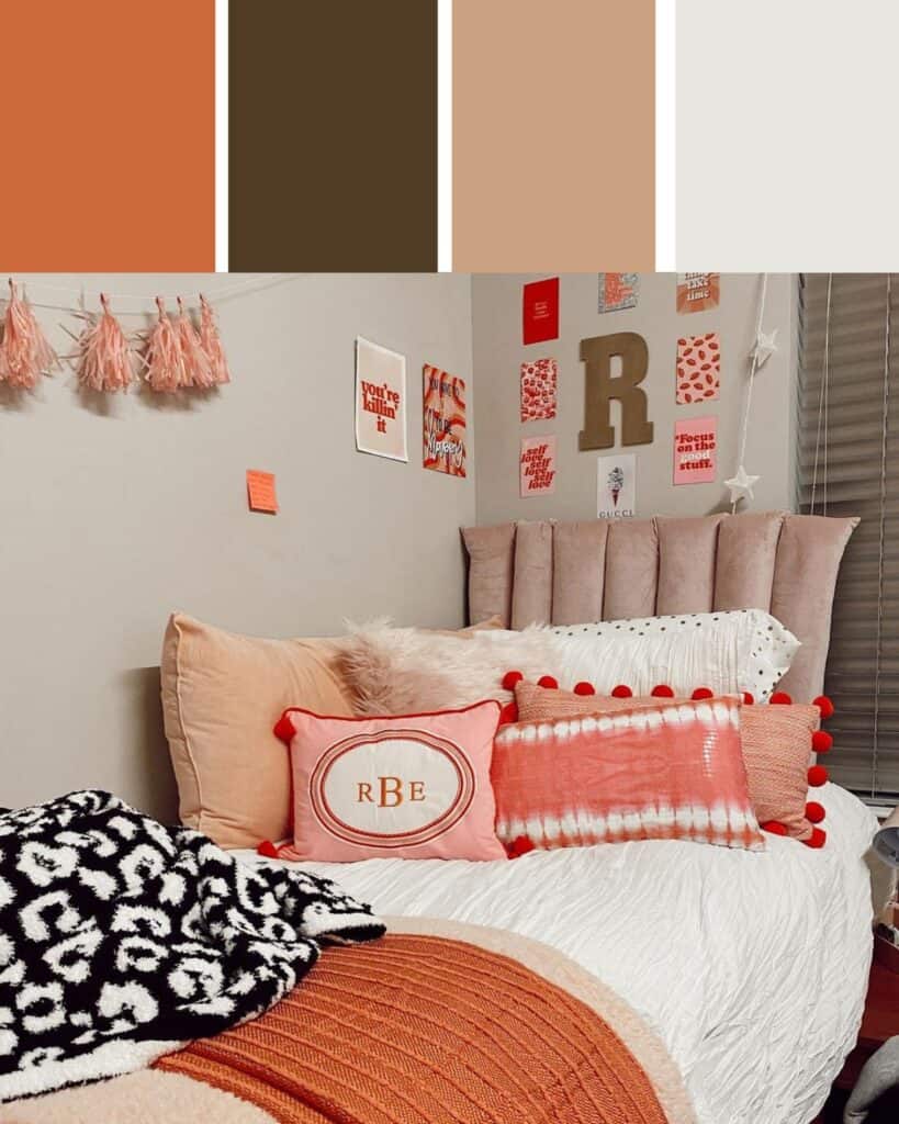 Brick and Brown Dorm Room Color Scheme