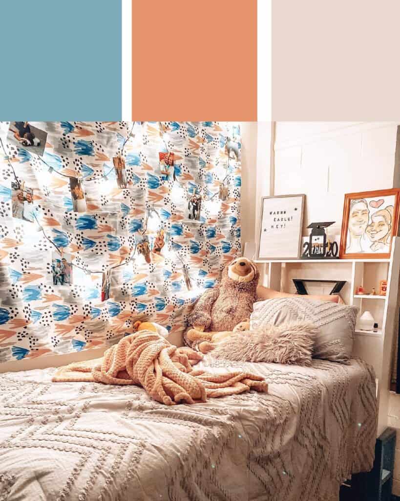 beige dorm room