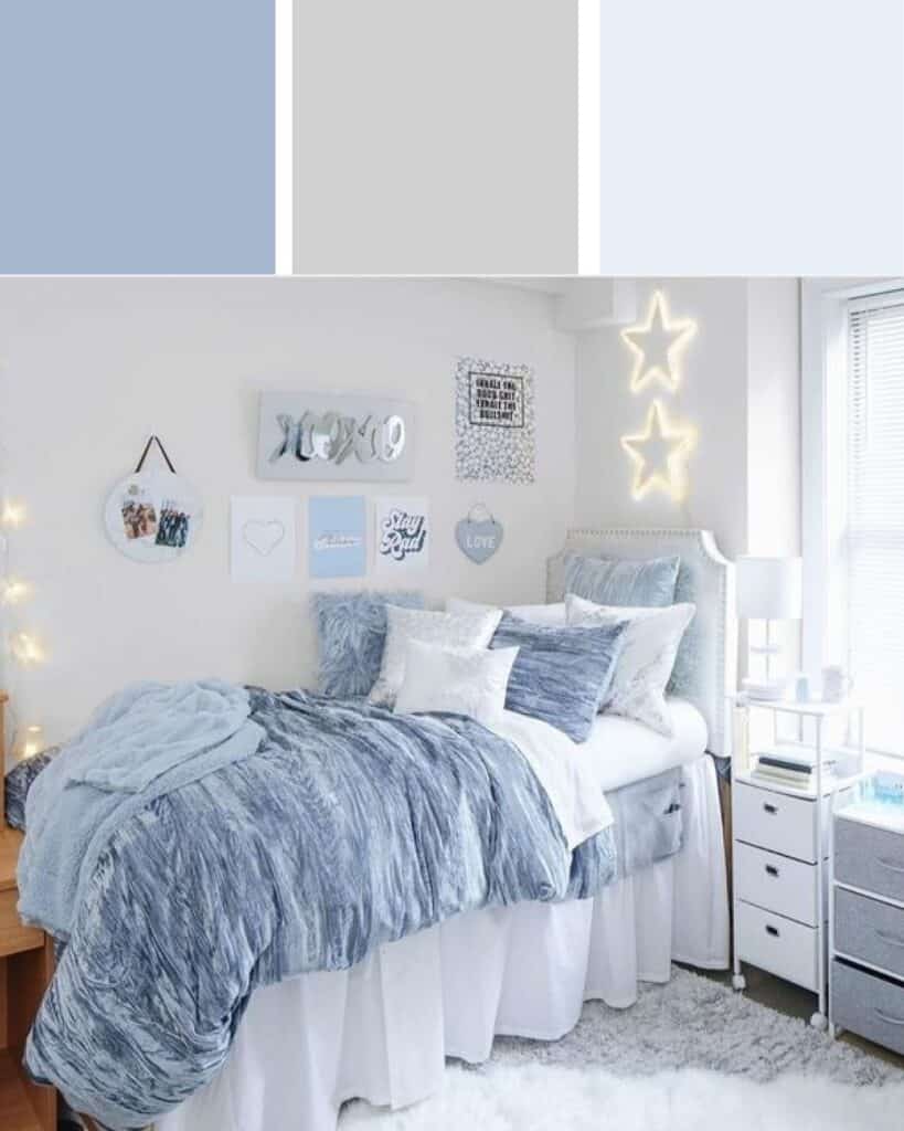 Blue Accent Dorm Room Color Scheme