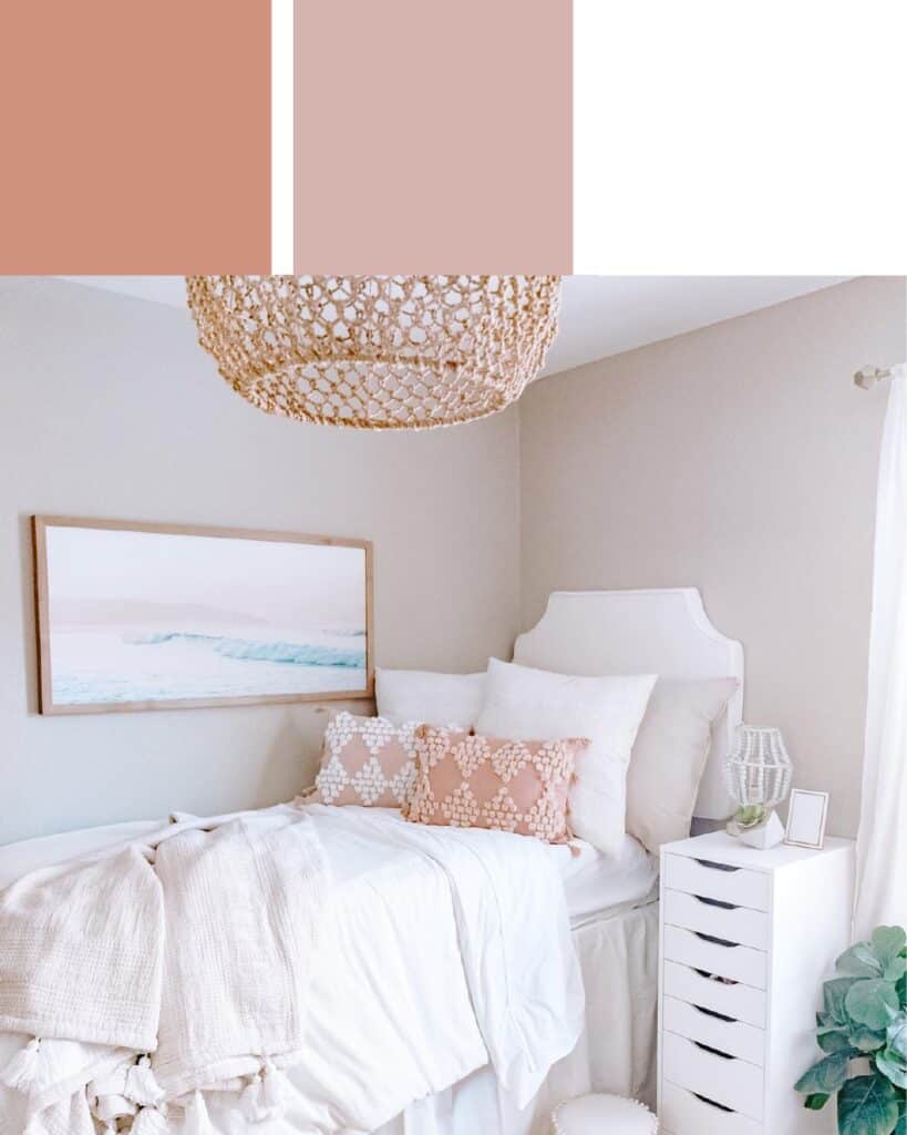 Ivory and Neutral Dorm Room Color Scheme 