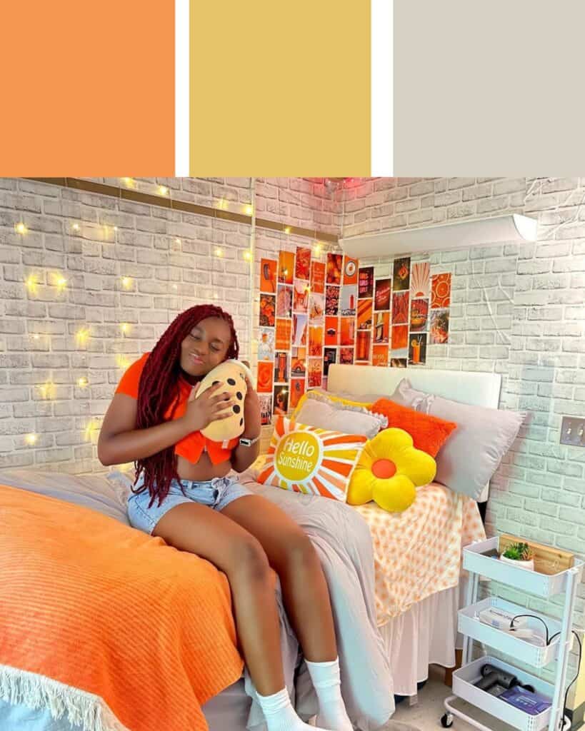 Orange and Yellow Dorm Room Color Scheme