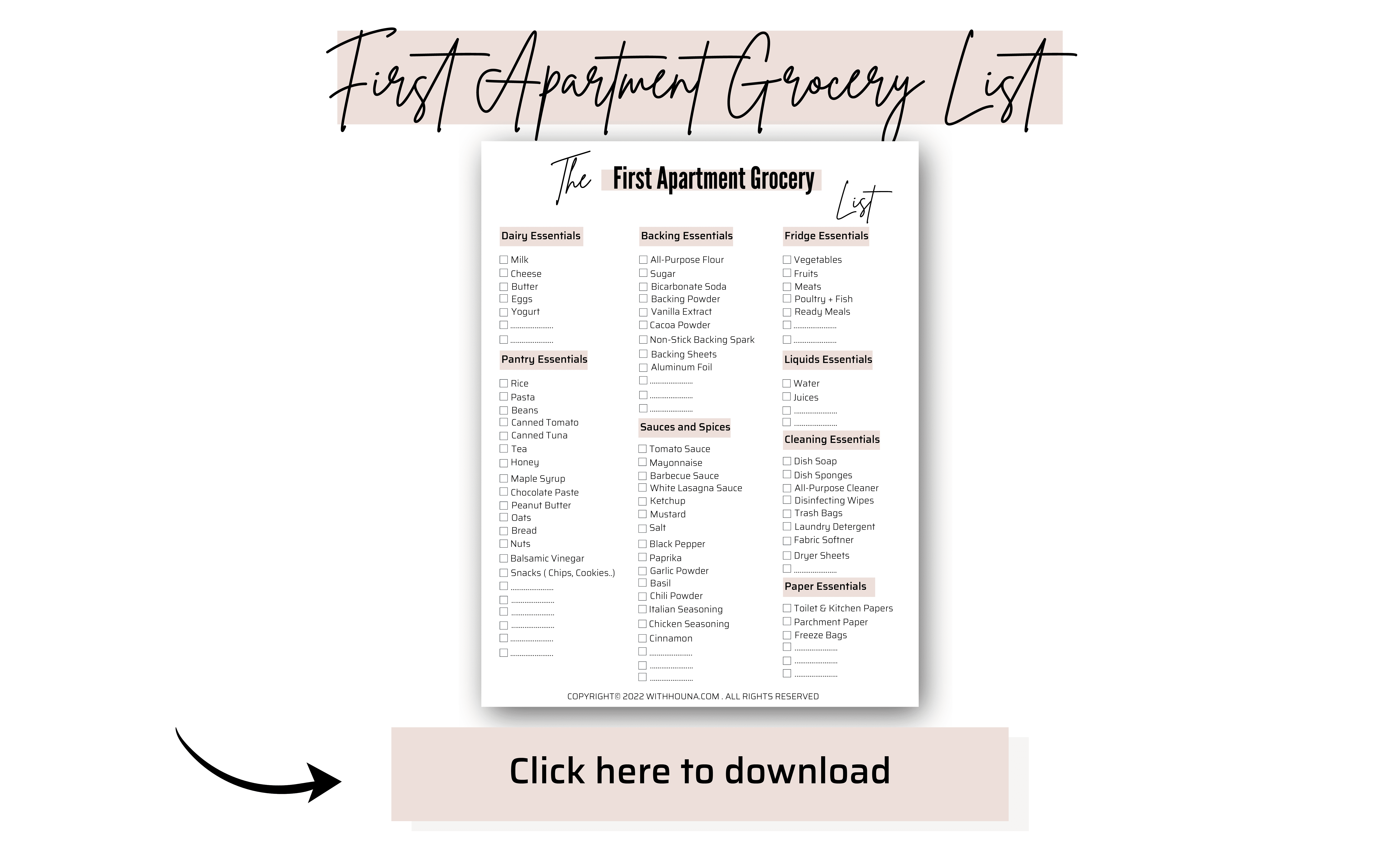 The Ultimate First Apartment Checklist I Swear By For Moving to Your First  Apartment - With Houna