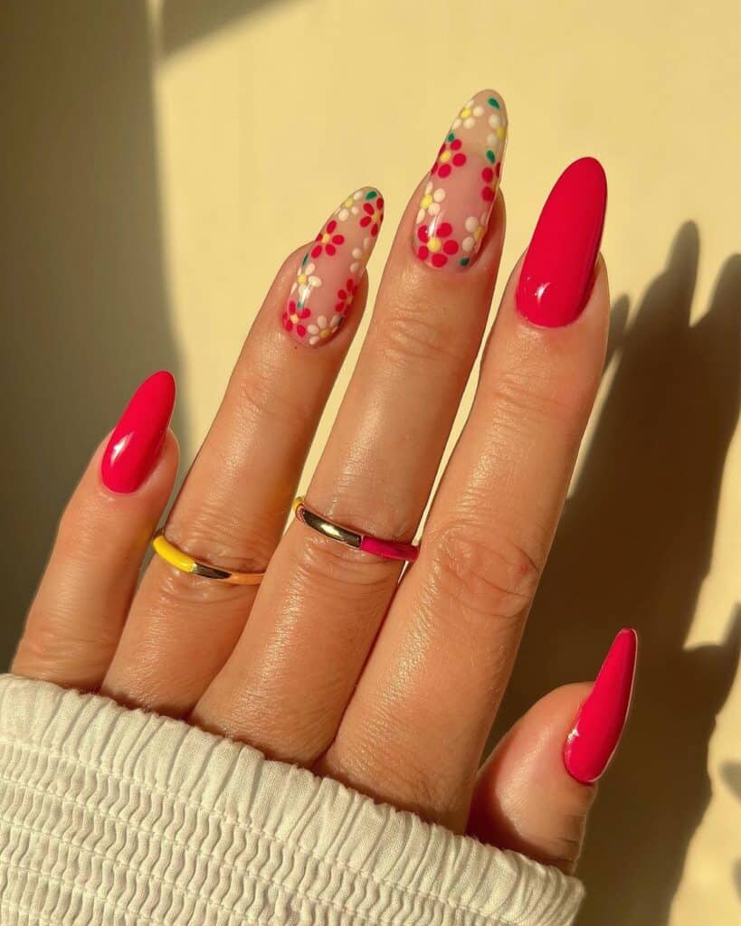 Hot Pink Spring Nail Designs