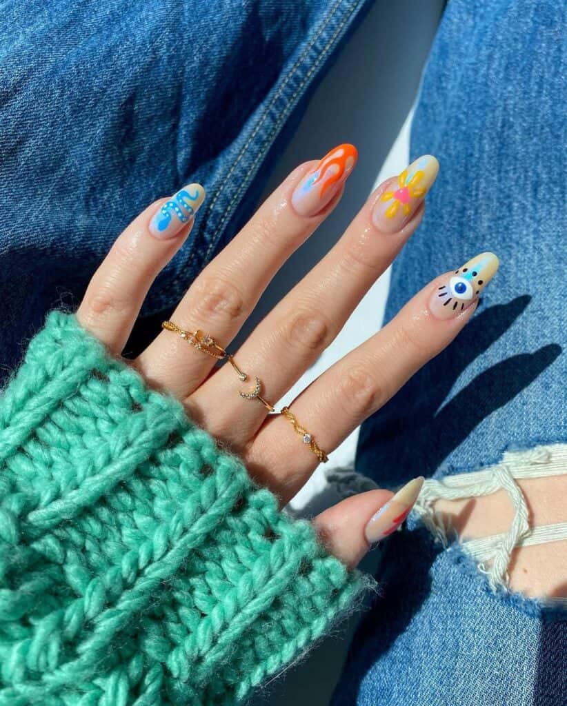 Spicy Spring Nail Design