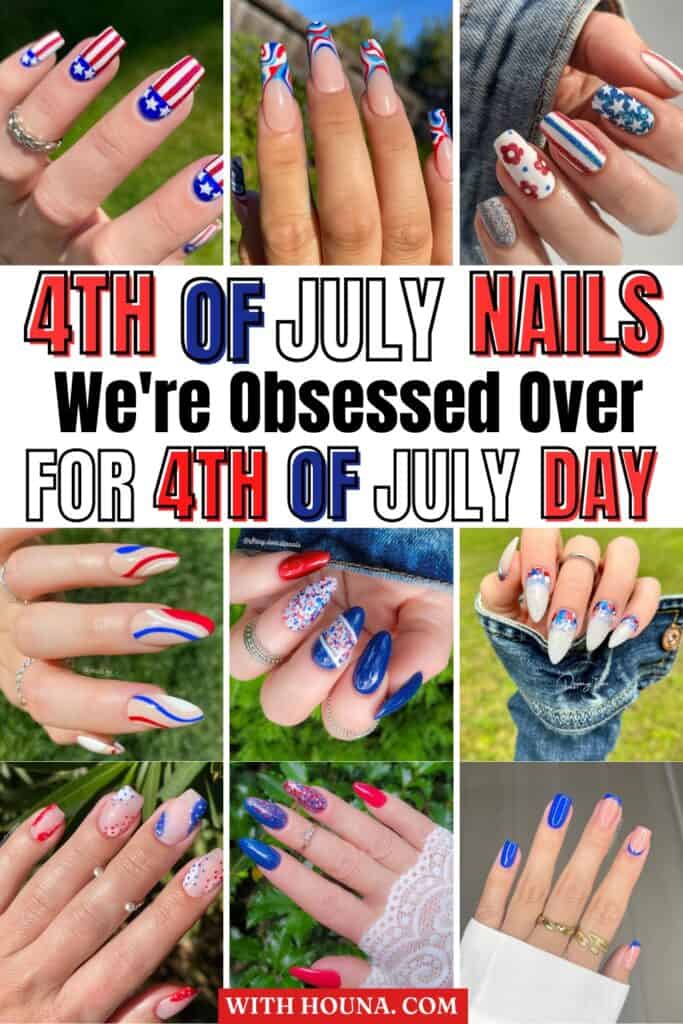 the cutest 4th of July nails collage