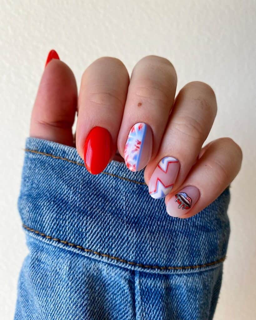 4th of July nails