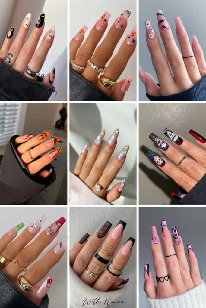 Halloween nails collage image