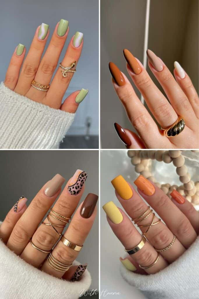 September nail designs collage image