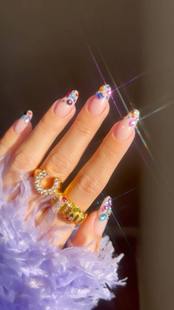 Uñas nacaradas reflectantes para NYE