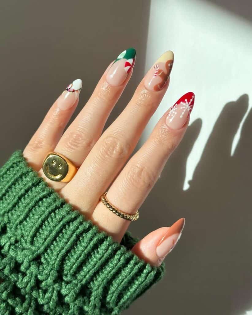 Red Christmas nail designs