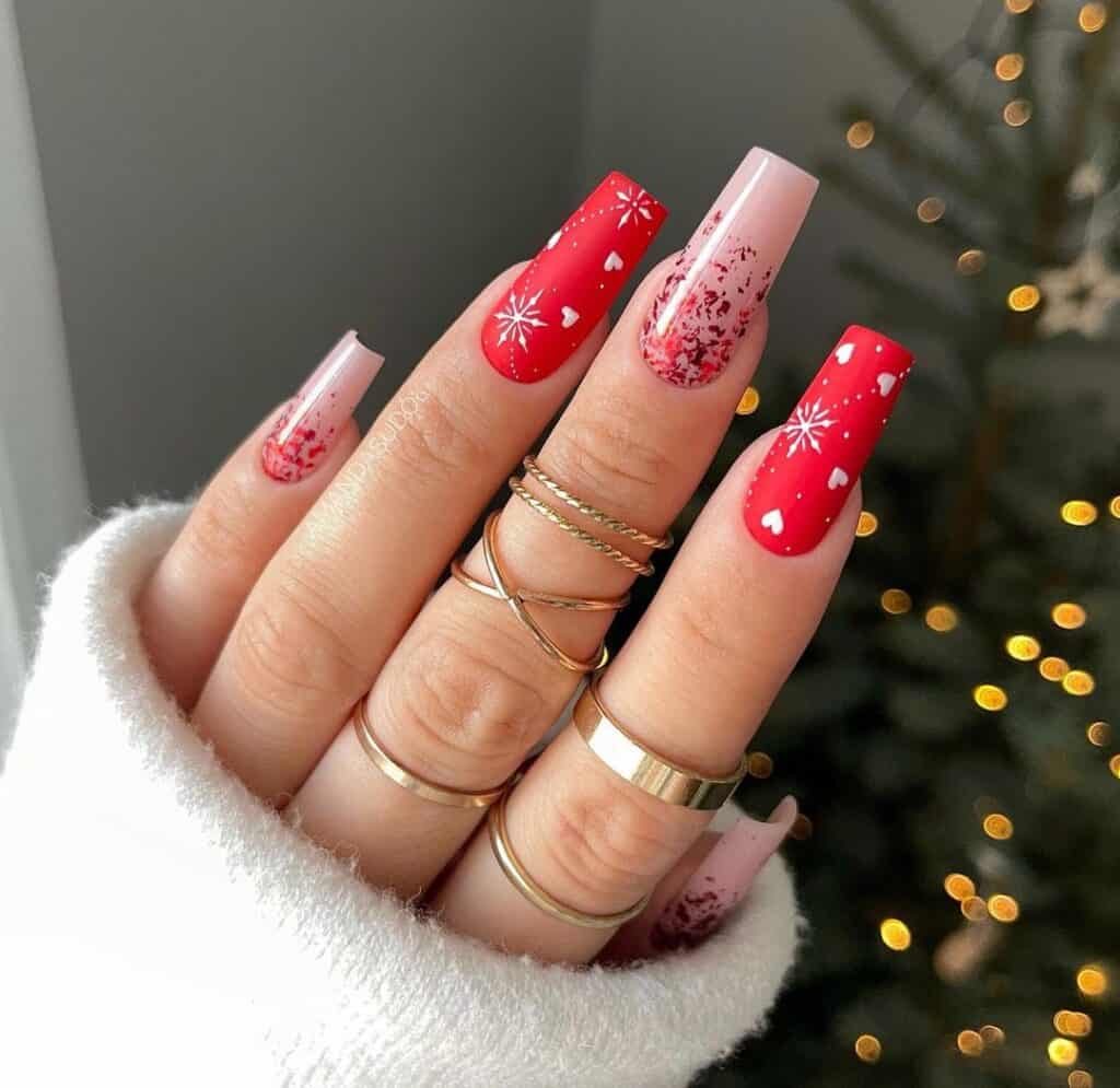 Diseños de uñas navideñas rojas