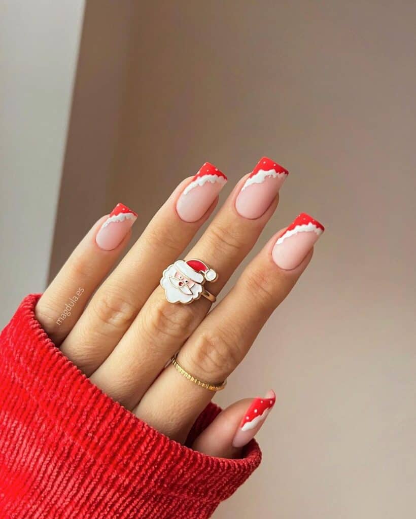 Diseños de uñas navideñas rojas