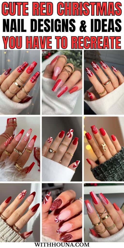 Red Christmas nail designs