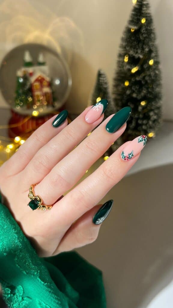 green Christmas Nails