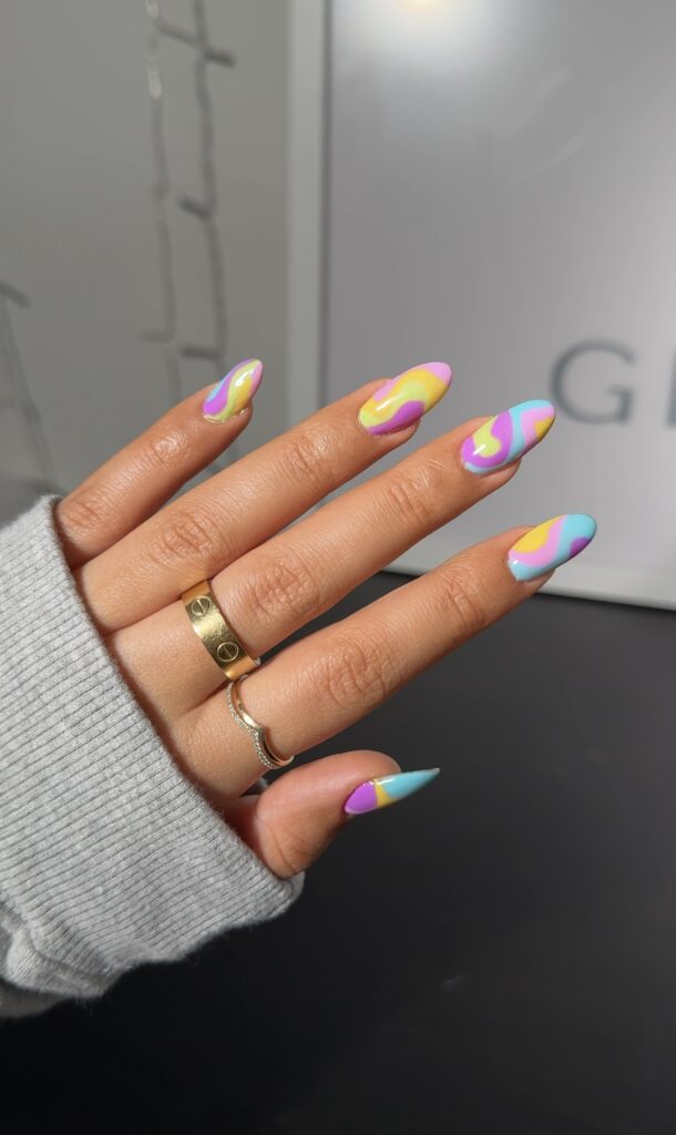 Candy Cane Nails for Spring