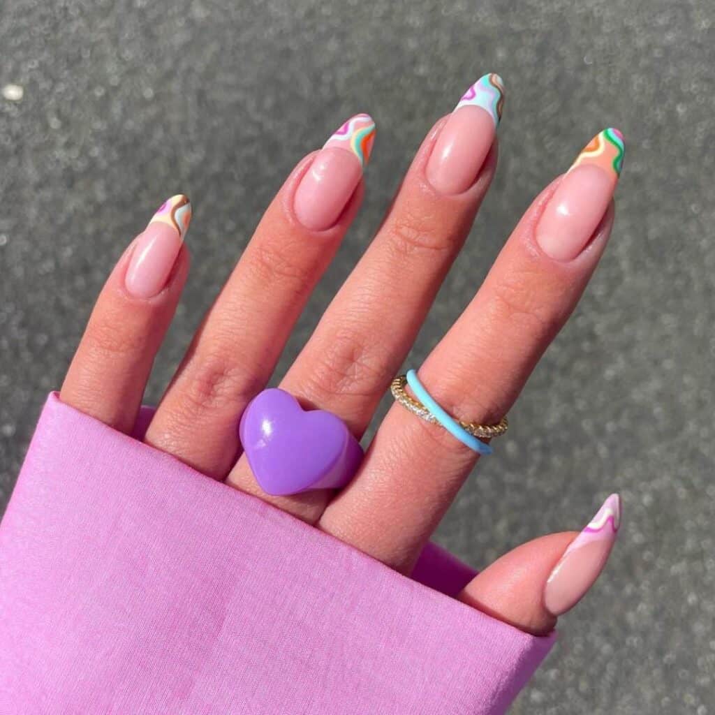 Colorful French Tip Nails