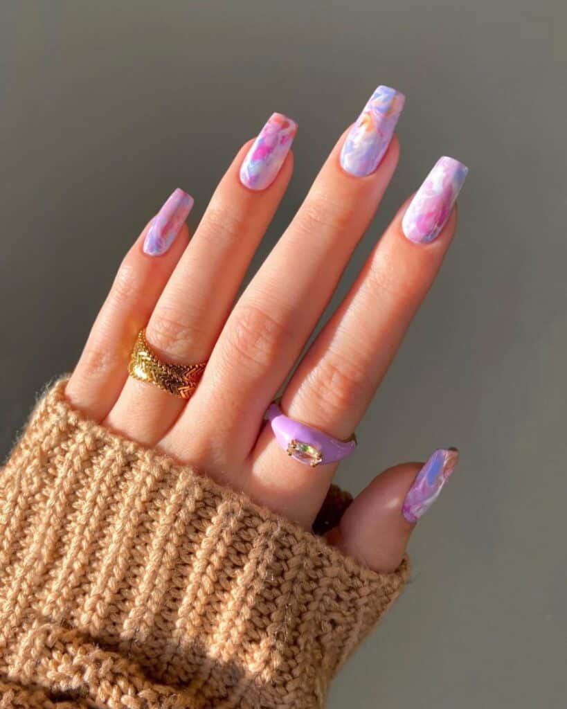 Marbled Pastel Nail Colors