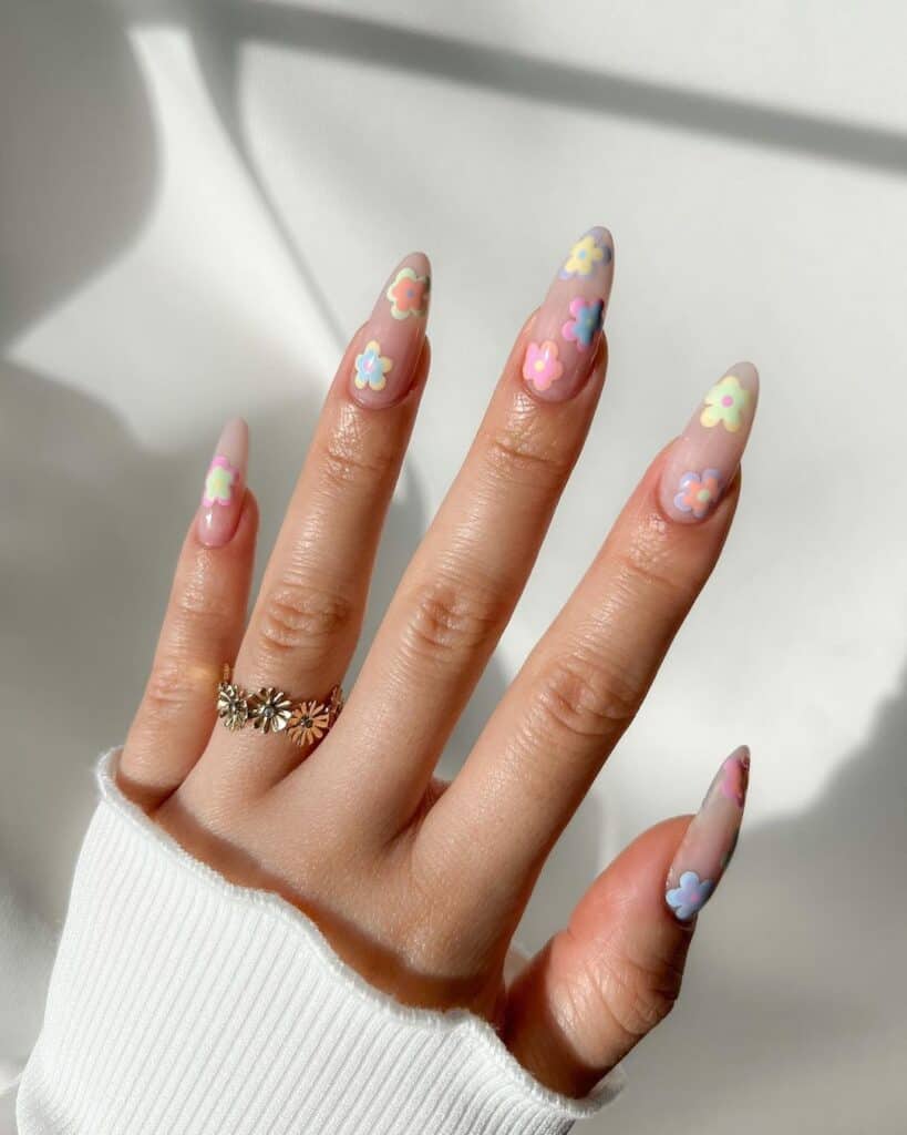 Pastel Floral Nails