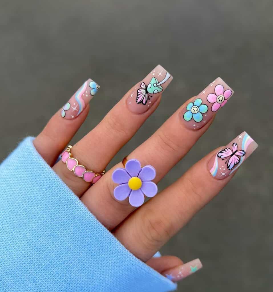 Pastel Spring Vibes Nails