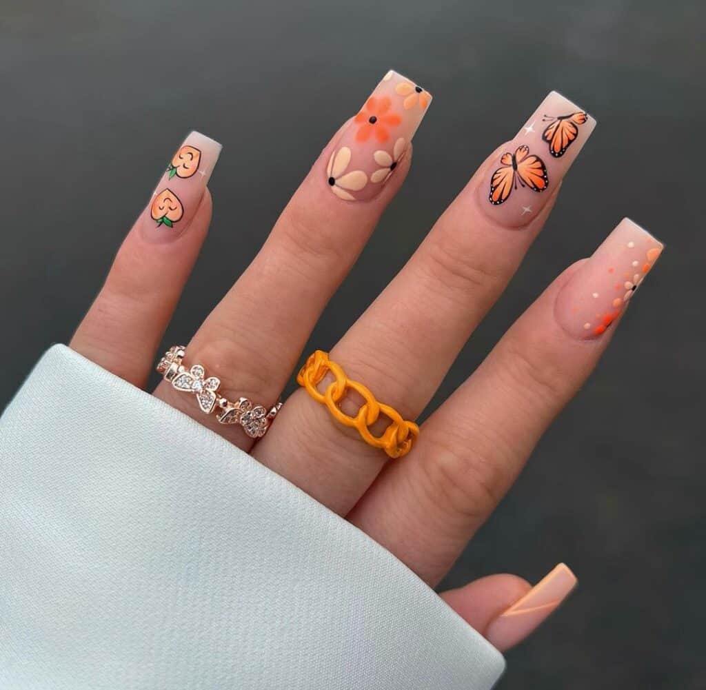 Peachy Nail Art for Spring