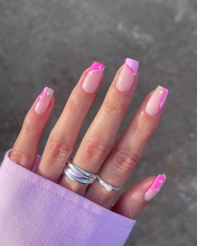 Pink Swirly Nails
