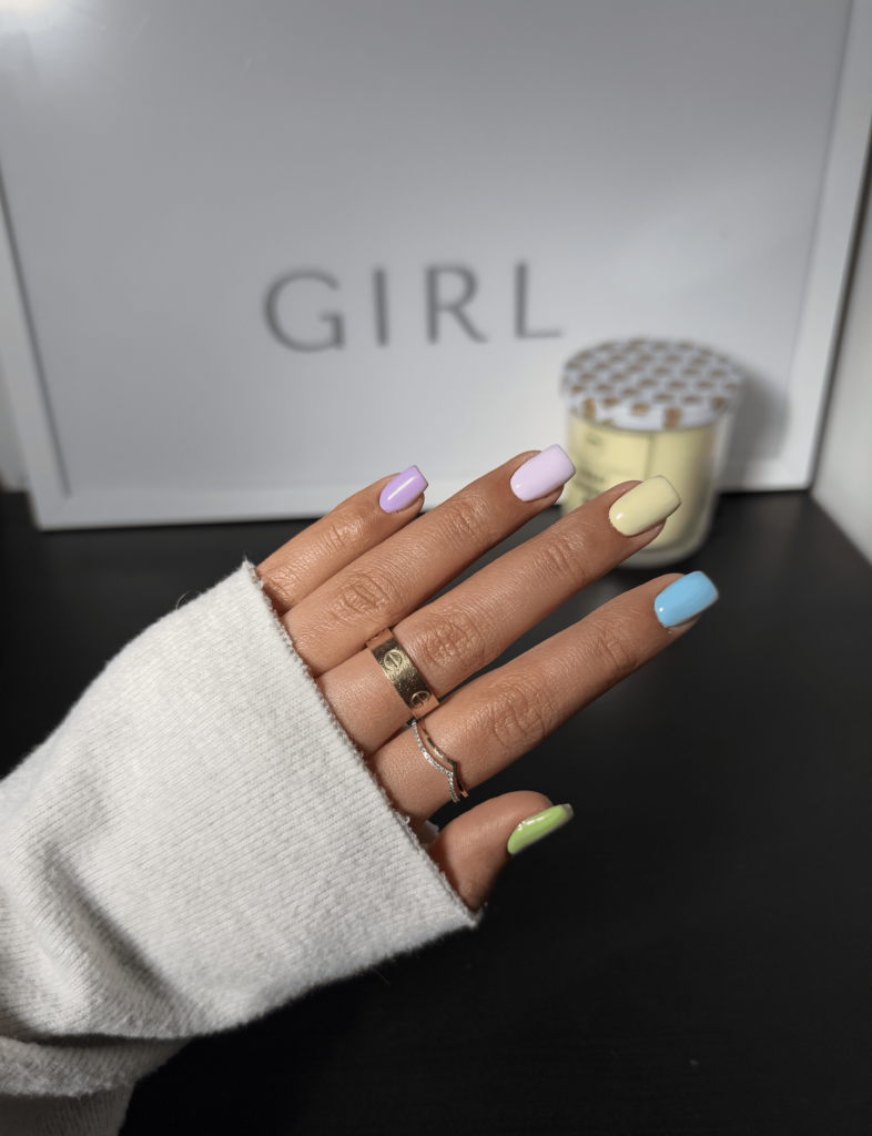 Short Spring Pastel Nail Colors