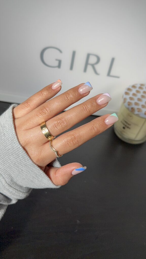 Side French Tip Nails