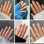 Collage of short spring nails to upgrade your nail designs for spring.