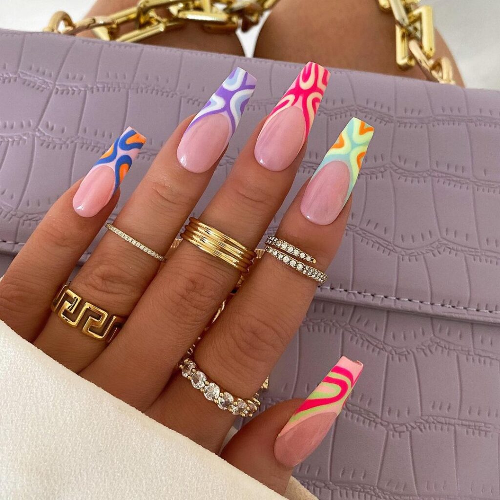 Funky French Tip Nails 