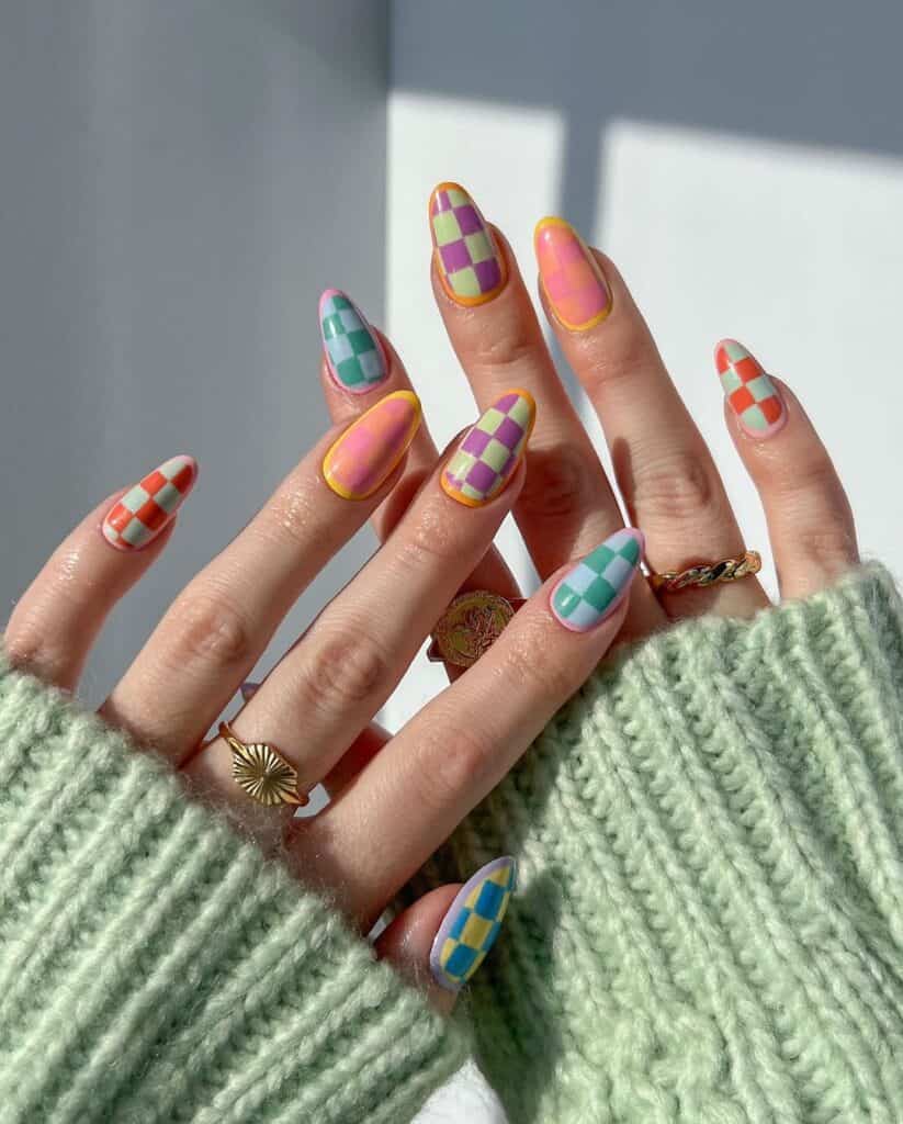 Checkmate Funky August Nail Designs