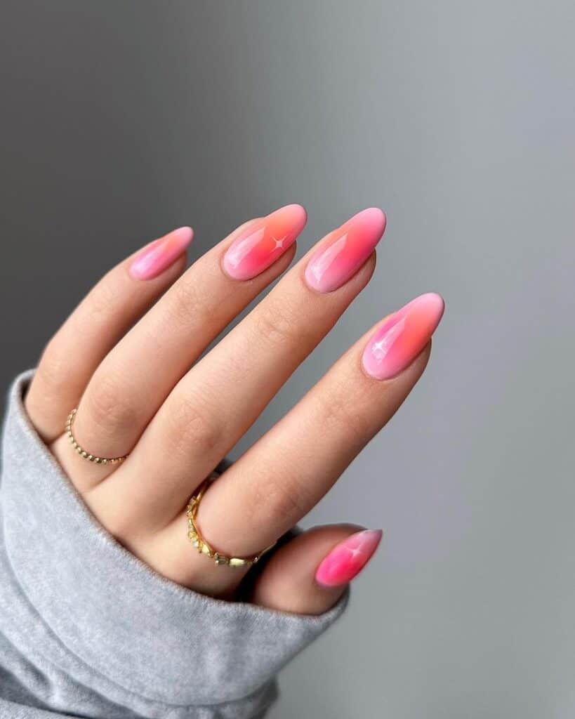 Cute Pink Airbrush Nails