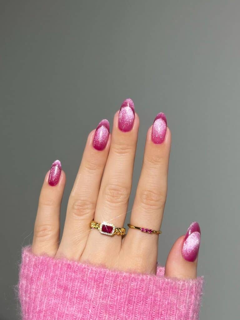 Hot Velvet Pink Nail Design