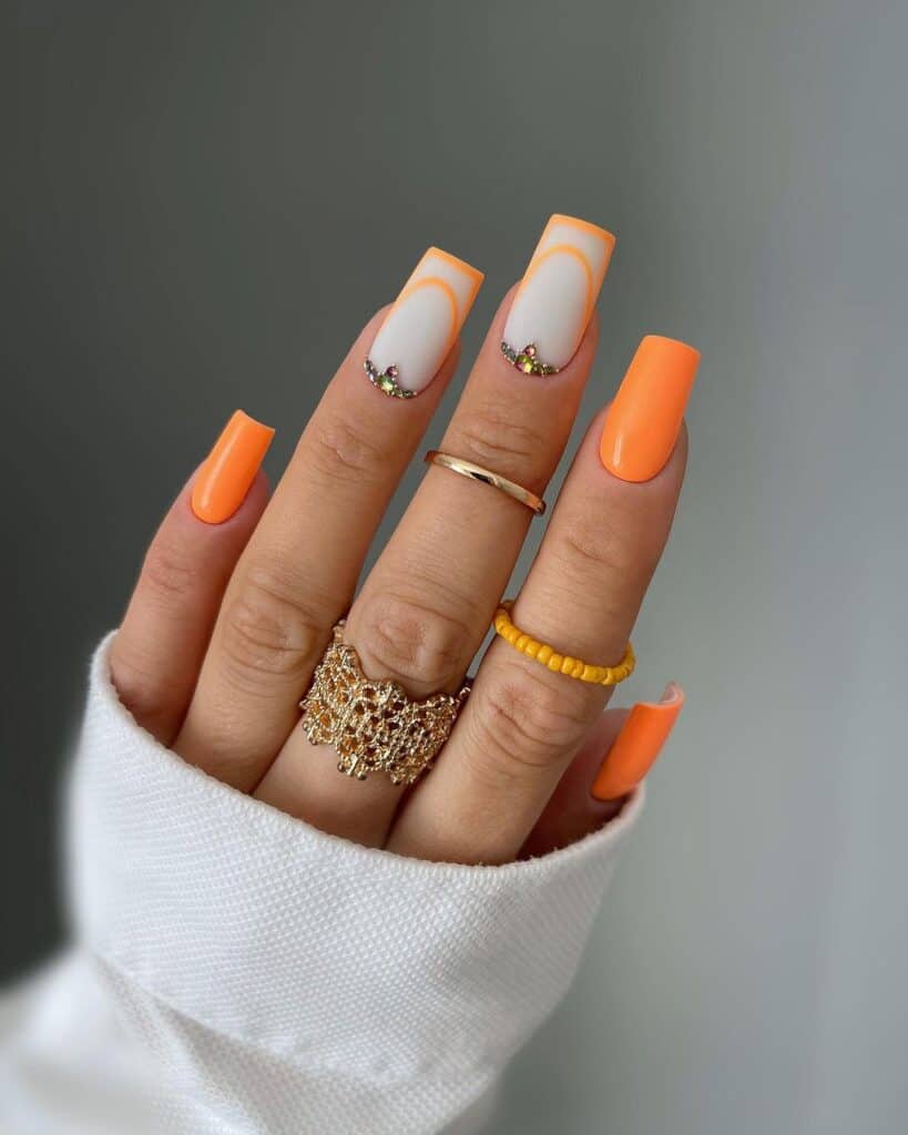 Orange Nails for August