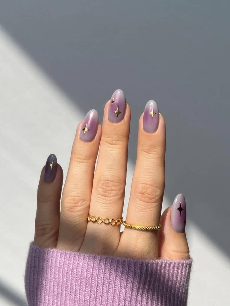 Purple aura nails