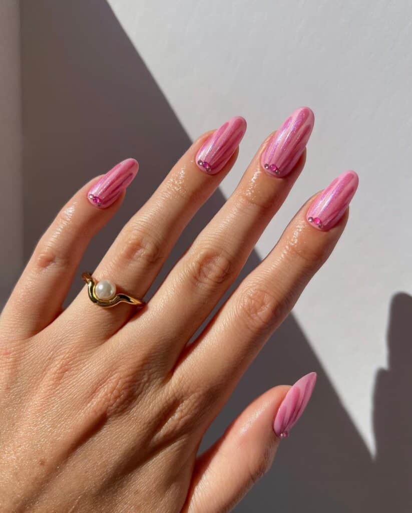 Pink seashells nails
