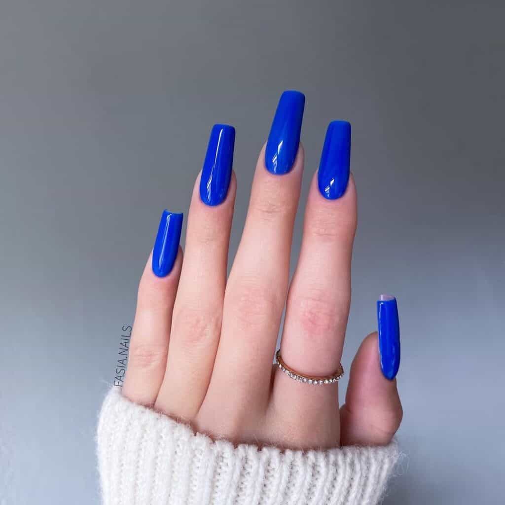 Classy Royal Blue Nails