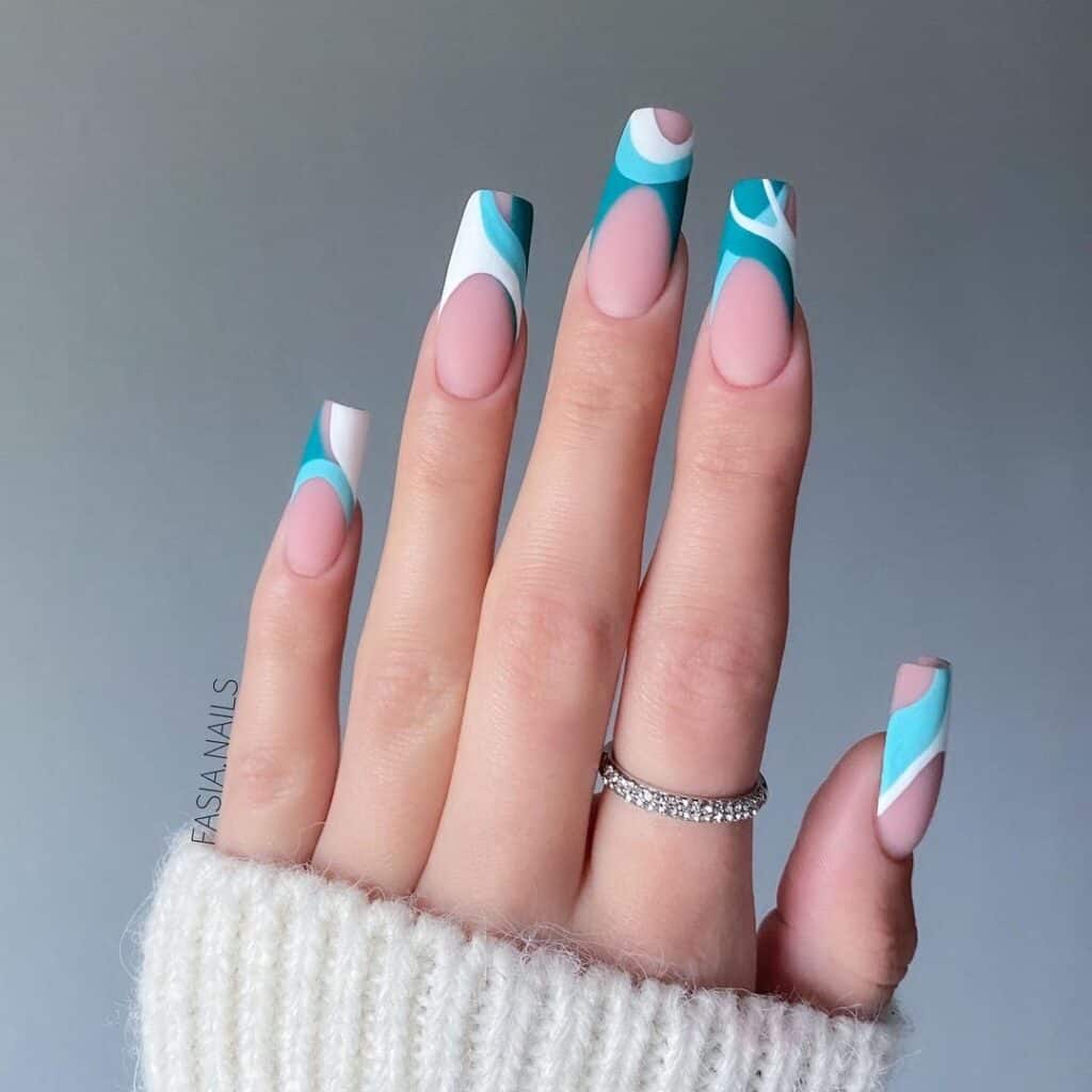 Funky Blue Nail Designs