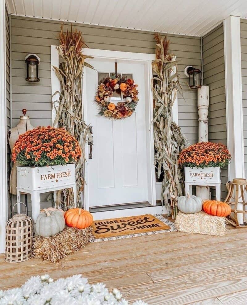 39 Insanely Cute Fall Front Porch Decor Ideas to Warm Up Your Autumn ...