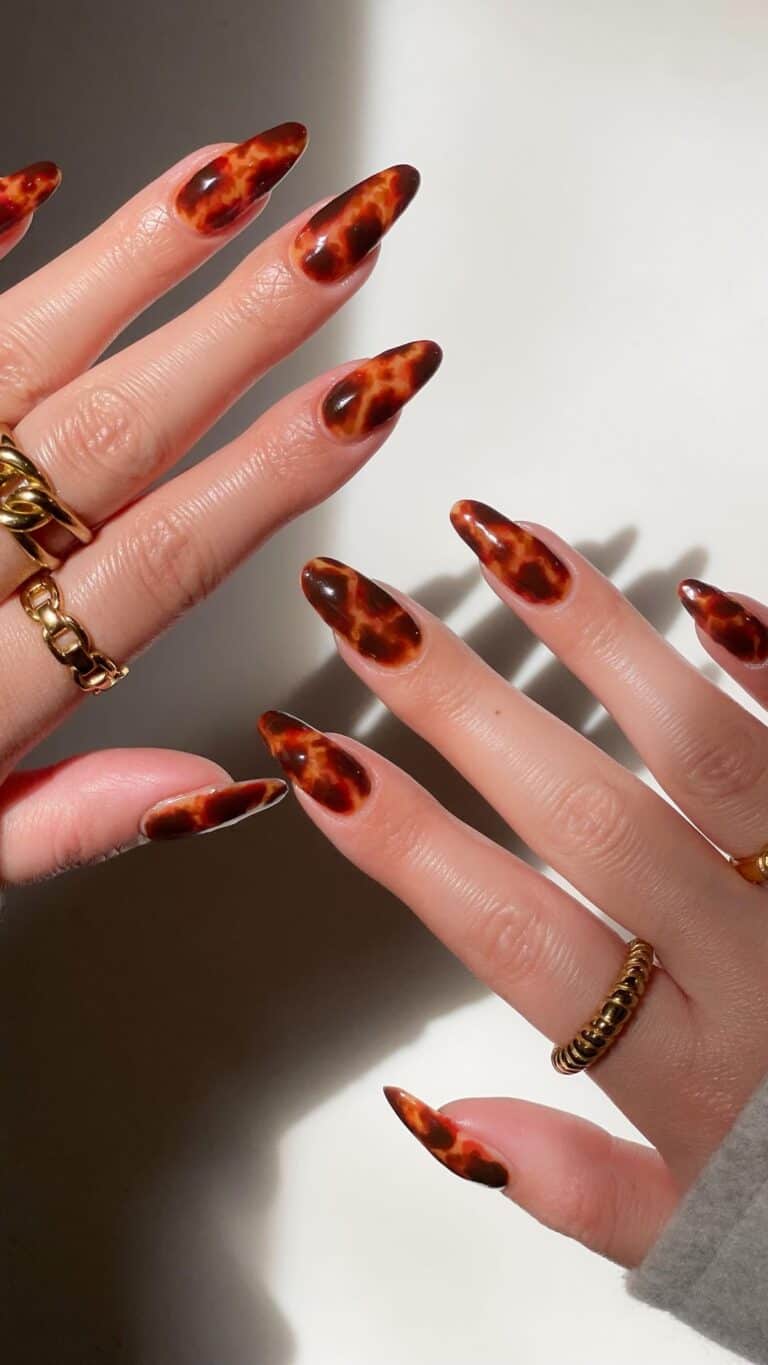 37 Cute Tortoise Nails and Tortoise Nail Designs To Spice Up This Fall ...