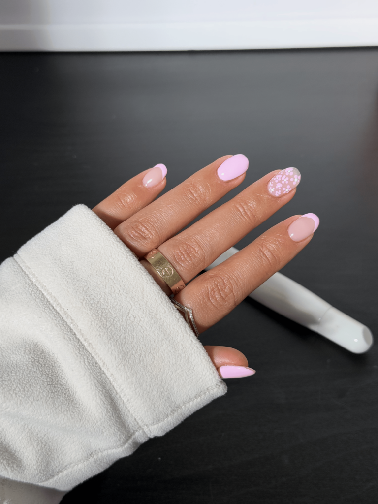 Pink Classy Floral Spring Nails
