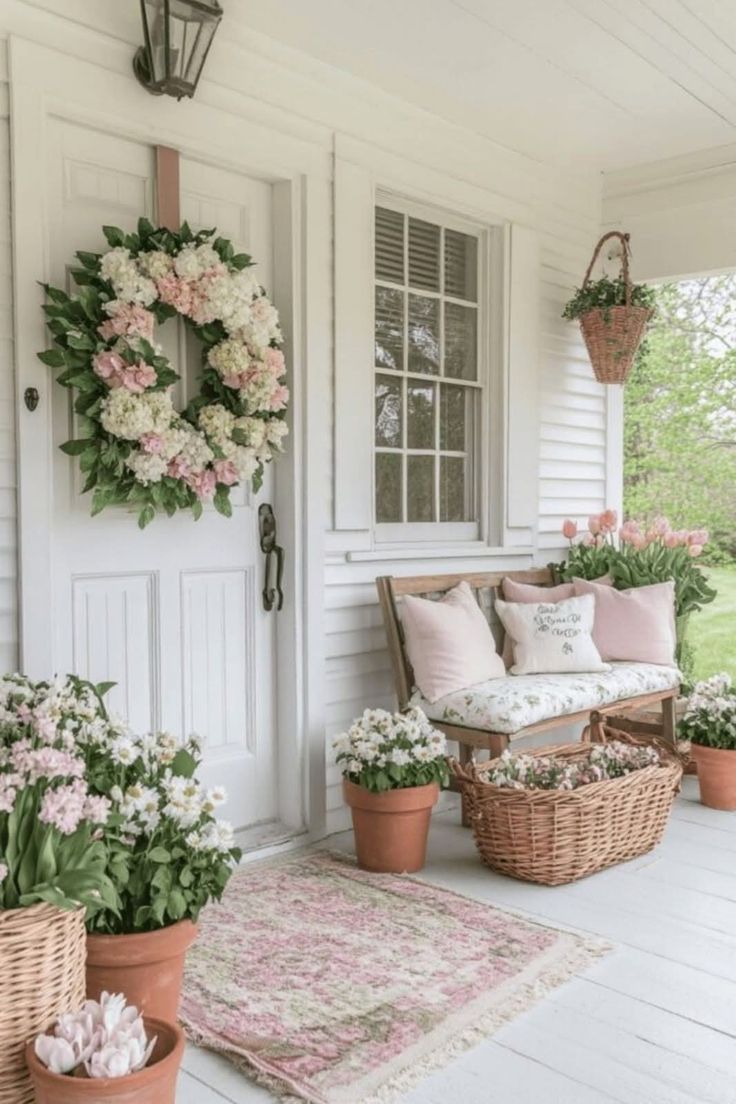 Cozy & Chic Summer Front Porch with Rustic Charm