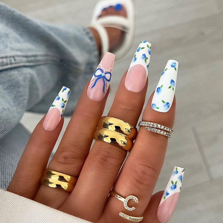 Funky Blue April Nails